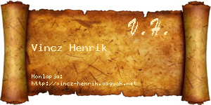 Vincz Henrik névjegykártya
